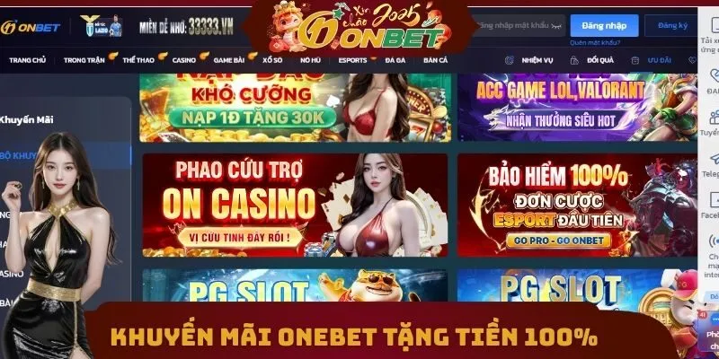 Khuyến Mãi 1 Khuyến mãi Onebet tặng tiền 100% cho thành viên mới